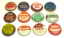 Vintage Lot of 12 NOS Cork Lined Soda Bottle Caps Kist, Fanta, Sun Crest Etc.