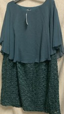    CONNECTED APPAREL WOMEN'S CAPELET A-line Cocktail Dress Size 24w Dark Green  