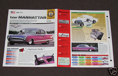 1954 KAISER MANHATTAN Custom Hot Rod Car SPEC SHEET BROCHURE PHOTO