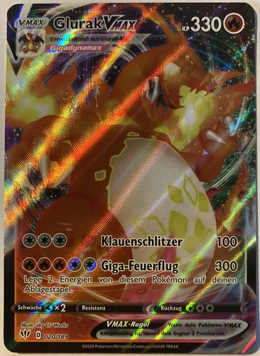 Pokemon Glurak VMAX Deutsch 020/189 Flammende Finsternis Near Mint - Bild 1 von 2
