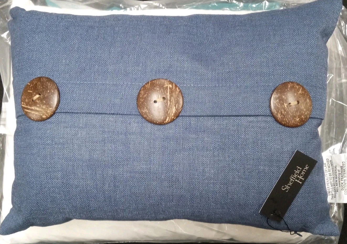 Sheffield Home Blue Three Button Throw Pillow