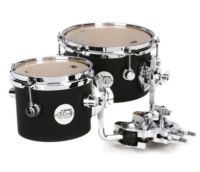 DW Design Series Concert Tom 2-pack with Mount - 6/8 inch - Black Satin