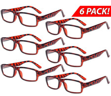 Paquete de 6 Gafas de Lectura con Montura Cuadrada para Hombres y Mujeres