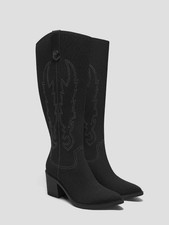 *nwt* Pointed-Toe Western Knee-High Boots (Willow) In Black Size 9.5 W