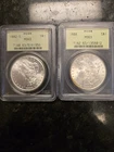 morgan silver dollar lot Of 2 MS63 In PCGS