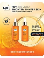 NEW RoC Vitamin C Serum 2-Pack(1.7 oz + 1 oz) Revive +Glow Daily Brightening Set