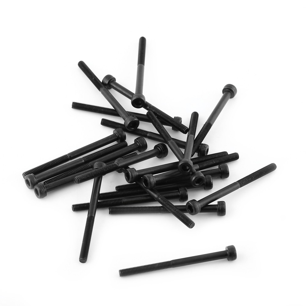 100pcs Black Hex Socket Cap Head Screw Set High Strength Fastener For Industrial
