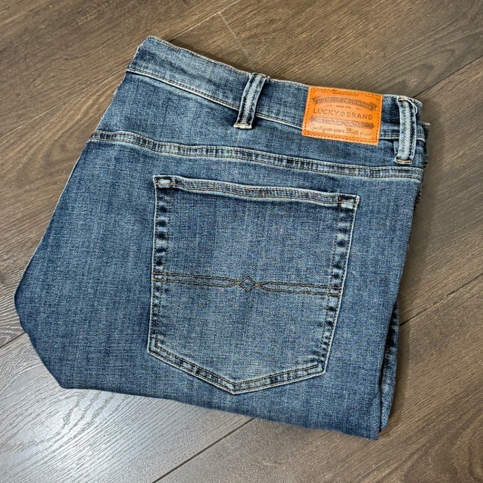 50 X 30 Mens Big Tall Authentic Fit Blue Medium Wash Stretch
