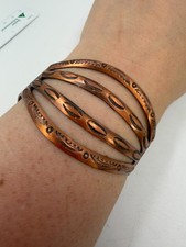Vintage Bracelet Bell Copper Cuff Southwest Wide Womens 6.5 inches
