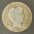 1913 Barber Dime Strong Details Lightly Circulated