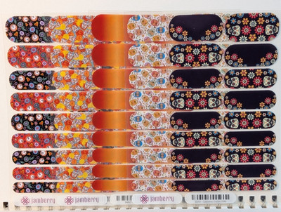 Jamberry Nail Wraps Full Sheets- Candy Skull Dia de los Muertos Florals Lot of 5