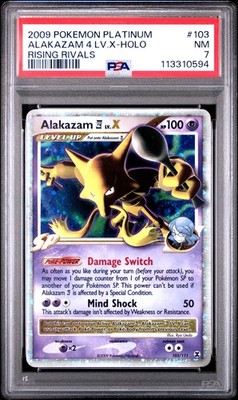 Pokemon Platinum Rising Rivals Ultra Rare Alakazam 4 LV.X #103