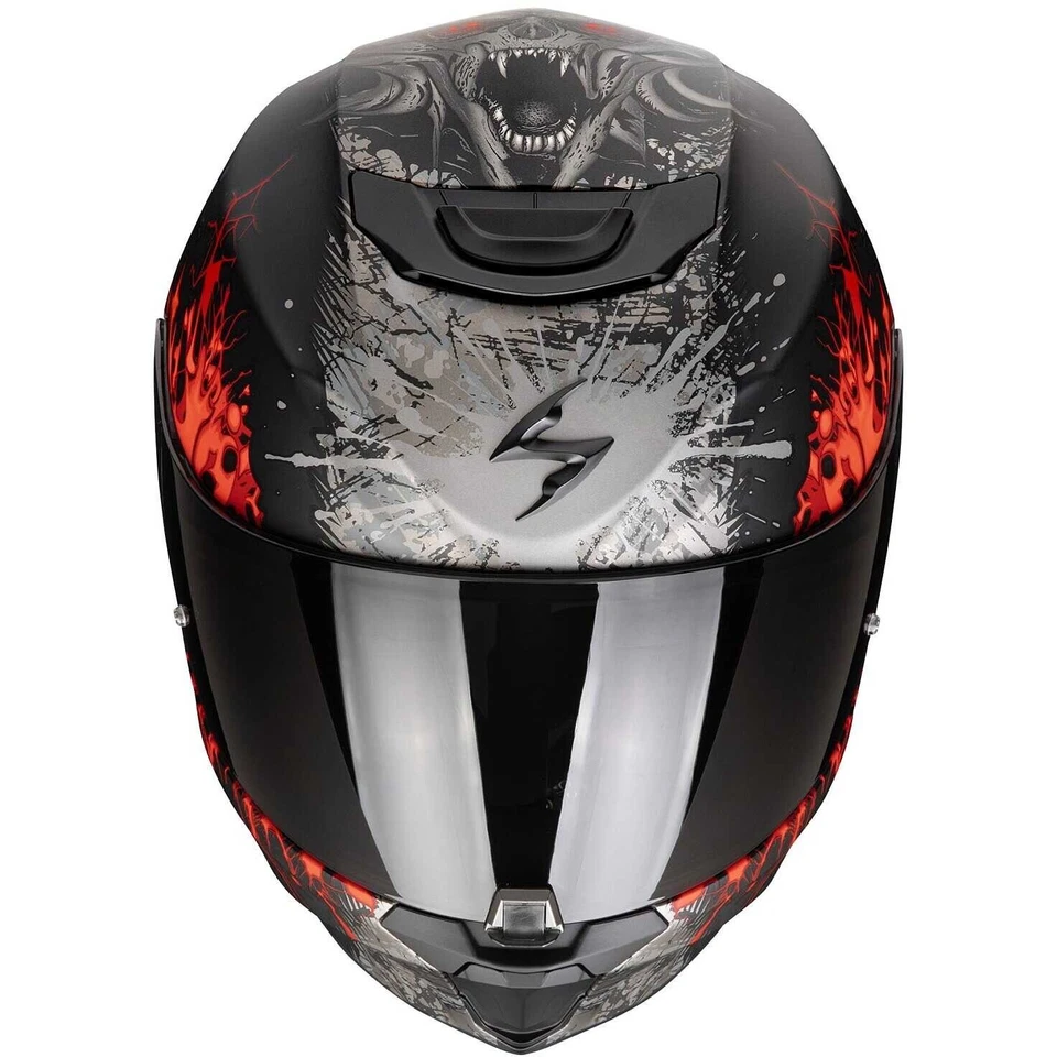 CASCO HELMET MOTO INTEGRALE SCORPION EXO 391 WOLF NERO ROSSO OPACO TG M - Immagine 3 di 3
