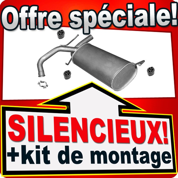 Silencieux arriere Suzuki SX4 et Fiat Sedici 1.6 echappement robuste en acier alumine