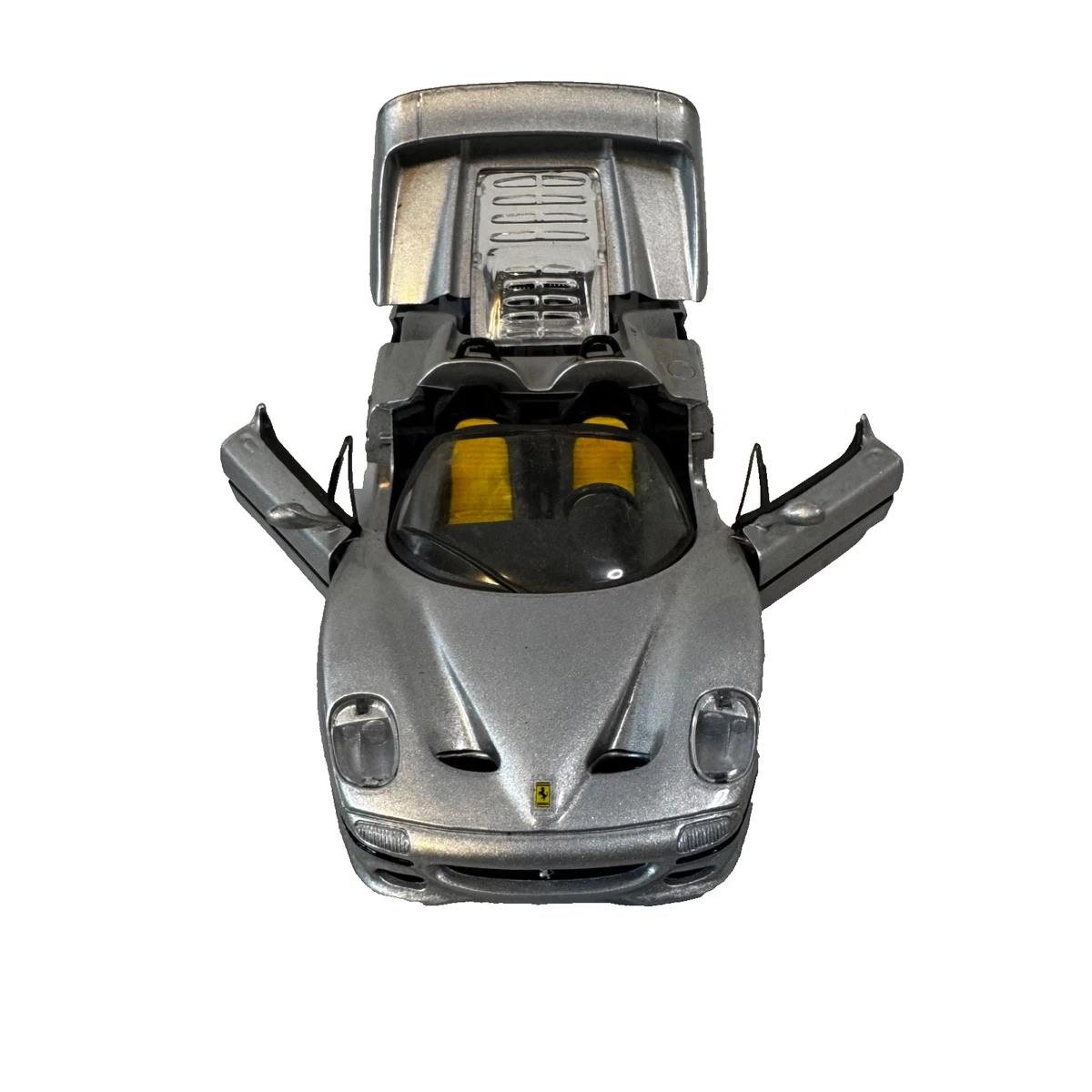 Maisto Ferrari F50 1/18 Silver Diecast Model Car Loose Yellow Seats