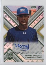 2018 Elite Extra Edition Status Emerald Die-Cut 11/25 Leonel Sanchez Auto s3g