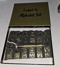 Rare Leather CRAFTOOL USA Stamp Or Punch #8139 Alphabet Set 1/2 In  A-Z Vintage 