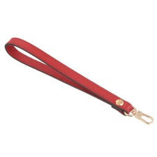 Leather Wristlet Strap 7.48" Hand Wrist Lanyard Bag Chain Red Gold