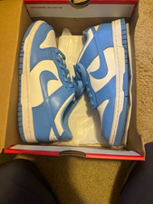 Nike Dunk Low (GS) White/University Blue Leather Low Top Sneaker 4.5Y