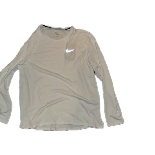 LARGE Nike Dri-Fit Miler UV Long Sleeve Running Top FB7071-100 ASIA SIZING - Picture 1 of 3