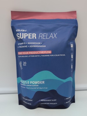 Kisugby Super Relax Powder Drinks Raspberry Lemon Flavor 20 Stick Bag 