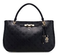 Guess Carmella Girlfriend Satchel UmhäNgetasche Tasche Black Logo Schwarz Neu