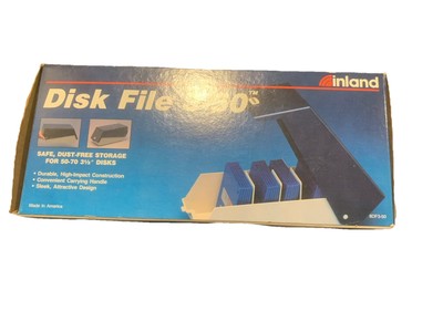 Vintage Inland Disk File 3-50 Storage Box - NEW, Holds 50-70 3.5  Disks