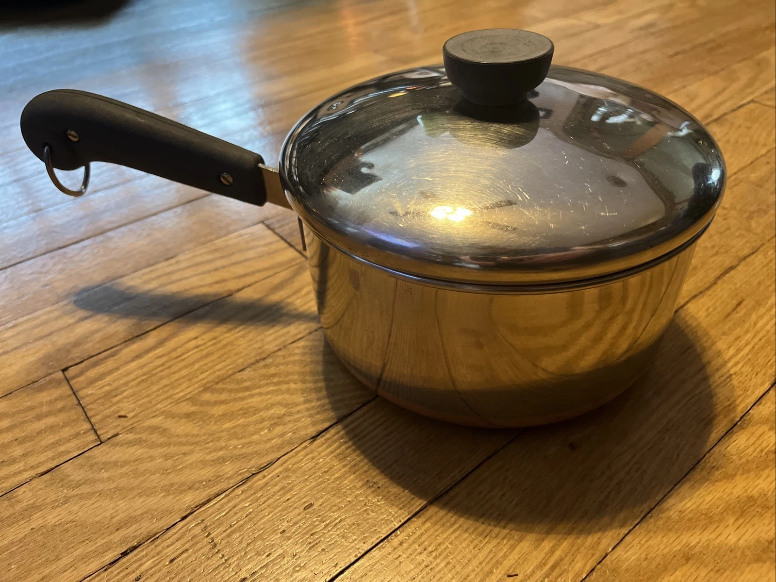 Revere Ware 2-1/2 Qt Saucepan 1939-1946 Copper Bottom Front Screws w/Lid #1402