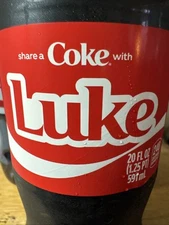 Share a Coke with   Luke  2025 Personalized Gift Coca Cola Bottle 20oz Comb Ship