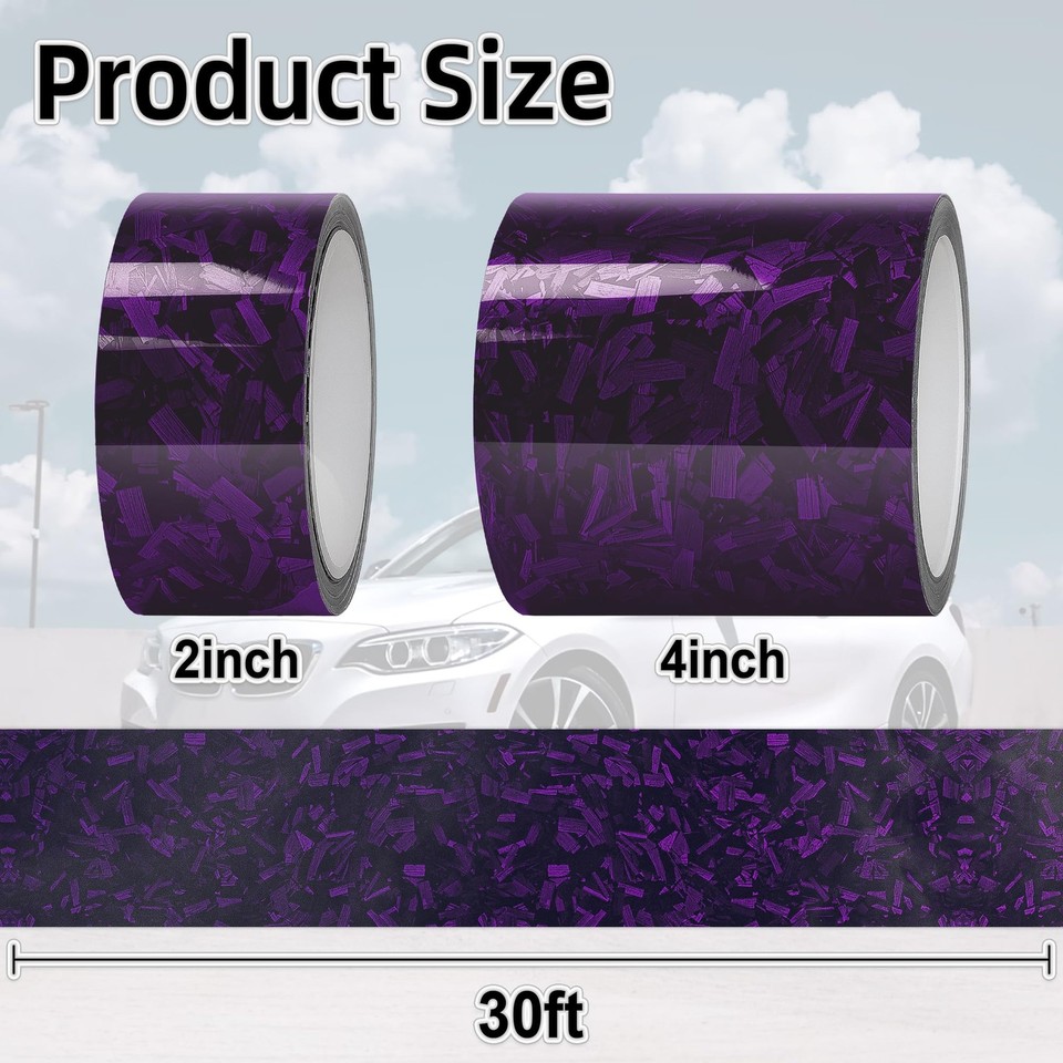 Lypumso Purple Forged Carbon Fiber Vinyl Wrap, High Gloss Car Wrap ...