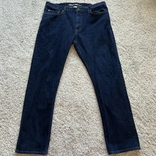 Eddie Bauer Jeans Mens 40X34 Blue Straight Fit Dark Wash Stretch Denim
