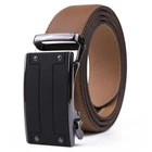 Men's Ratchet Belt Leather Automatic Buckle 1.37inch Width One Size 46inch