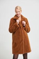 Joseph Ribkoff 213910 Size Xl Rust Faux Fur Coat Original Price £370.00
