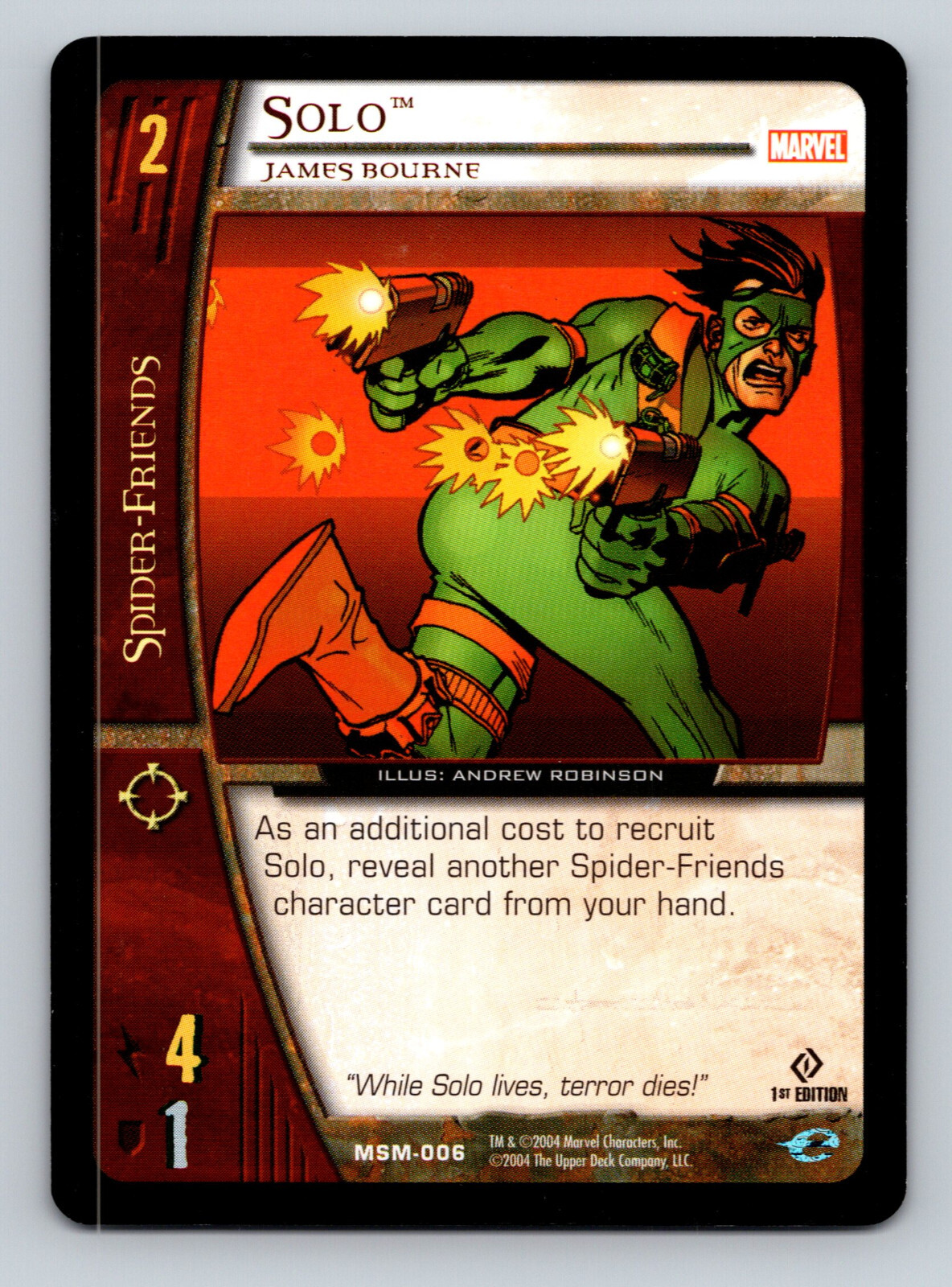 2004 Marvel VS System Solo MSM-006 Card CCG TCG Upper Deck MCU Spider Enemy