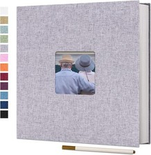 Large Photo Album Self Adhesive For 4X6 8X10 Pictures Linen Scrapbook A