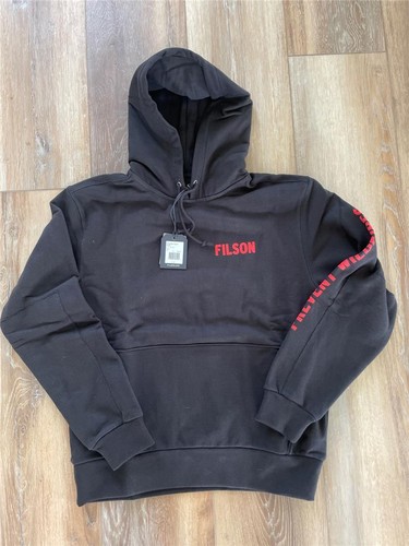 Filson Smokey Bear Made in USA Hoodie Heavyweight Hooded Sweatshirt S M L Black - Picture 5 of 7
