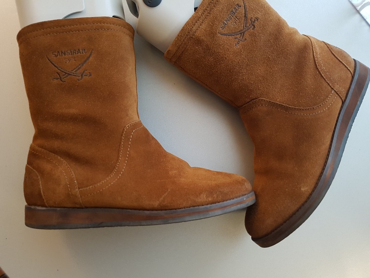 Sansibar Damen Stiefel Boots Wildleder warmfutter Stiefeletten Gr