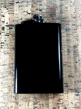 Qty 50 8oz Flask Black Stainless Steel Leak Proof Cap Hip Pocket Liquor Alcohol