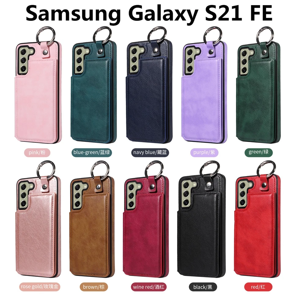 Funda con soporte para anillo de dedo para Samsung Galaxy S21 S22 S23 S24 Ultra cubierta con ranura para tarjeta Foto 2 de 4