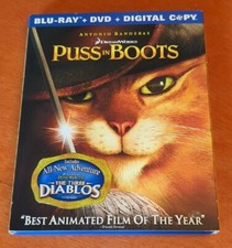 Puss in Boots blu-ray Antonio Banderas Guillermo Del Toro Salma Hayek