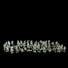 Vintage Army Men Green Toy Soldier War Lot Of 58 2-3  Figures