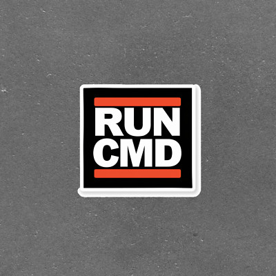 Run CMD Nerd Hacker Programmer Coder Sticker Decal for Laptops #5712