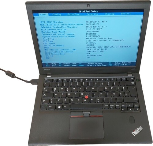 Lenovo ThinkPad X270 20K5SONC00 i5-6200U 4GB RAM ohne Festplatte Laptop