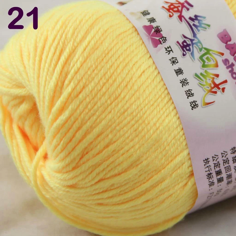 C Nuevo Moda 8 Hilos x50g Cachemira Seda Lana Prendas de punto a mano Tejido Bebé Hilo 21 Foto 4 de 4