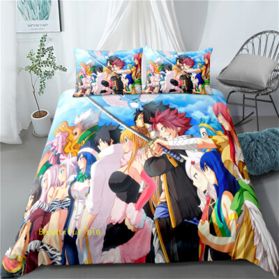 Anime Fairy Tail Queen/Single/Double/King Bed Quilt Doona Duvet Cover Set 