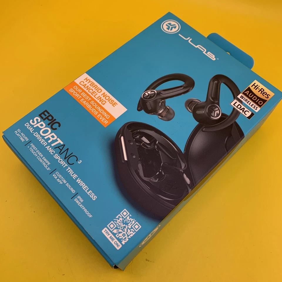 NUEVOS JLab - Epic Sport ANC 3 Auriculares Inalámbricos Verdaderos - Negros ⚡ENVÍO GRATUITO EL MISMO DÍA⚡ Foto 3 de 4