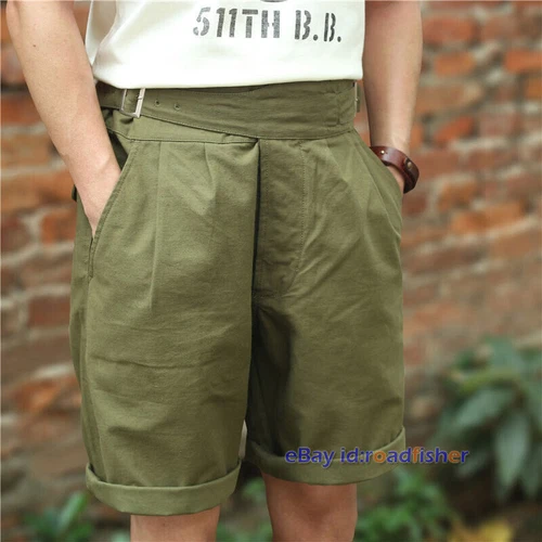 British military shorts Men's cotton summer shorts Gurkha shorts Military shorts - Picture 3 of 35