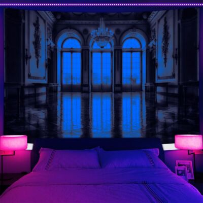 Gothic Medieval Wall Art Poster Blacklight Tapestry UV Reactive Wall Hanging