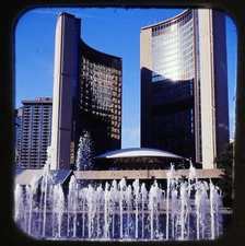 Toronto City Hall & Nathan Phillips Square Stereo Realist Slide Kodachrome