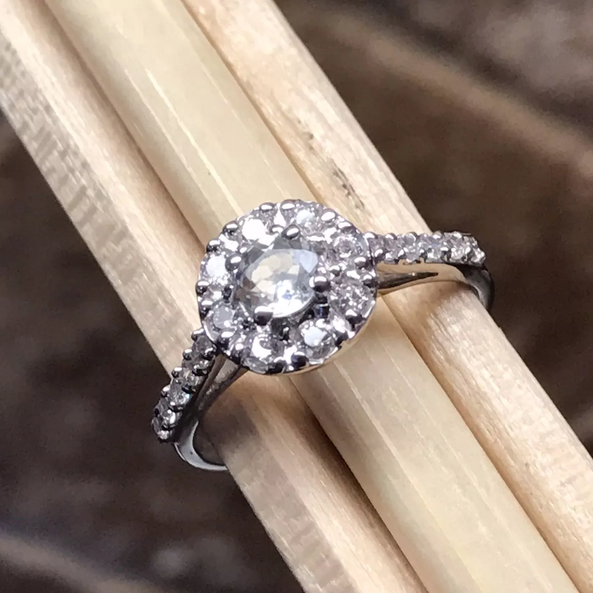 Aaa natural shop white sapphire rings